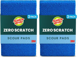 Scotch-Brite Zero Scratch Scouring Pad, Effective + Gentle Dish Scrubber for Household Cleaning, Nonstick Pots and Pans, Glass, Tubs, Showers, Reusable & Durable