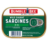 Bumble Bee Sardines, 3.75 oz Tin - Wild Caught, Gluten Free, Keto, Kosher