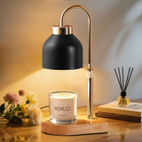 Candle Warmer Lamp with Timer & Dimmer, Wooden Base Wax Warmer for Jar Candles, Adjustable Height, Flameless Candle Melter for Home Decor & Gifts, 2 Bulbs Included