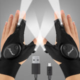 Mylivell Handsfree LED Flashlight Gloves, Fathers Day dad Gifts for Fishing dad, Camping Flashlight Gadgets for Men, Gloves with Lights for Working on Cars, Handy Mens Gifts, Mens Tools Gifts