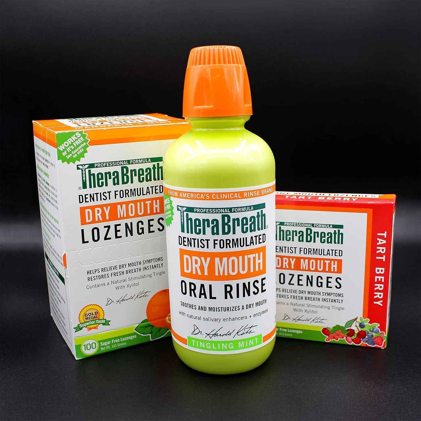 TheraBreath Dry Mouth Lozenges with ZINC, Tart Berry Flavor, 100 Lozenges