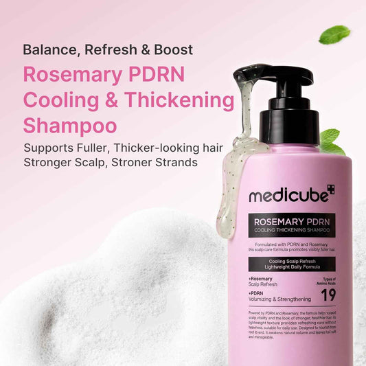 medicube Rosemary PDRN Clarifying Thickening Shampoo | Cooling, Clarifying Care for Thinning, Weak & Flaky Hair | Amino Acid Complex for Stronger, Thicker-Looking Hair | Korean Hair Care, 13.52 fl.oz