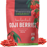 Viva Naturals Organic Dried Goji Berries, 8 oz (227 g) – Non-GMO, Vegan Wolfberries, Perfect for Goji Berry Tea, Smoothies, Baking & Snacking