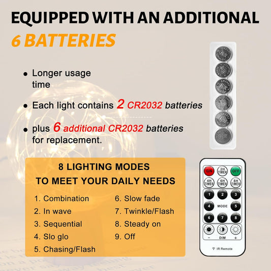 6PCS_Fairy_Lights_Battery_Powered_with_Remote,_7ft_20LEDs_Twinkle_Mini_Lights_with_Timer,_Waterproof_Small_Silver_Wire_Firefly_Starry_for_DIY_Wedding_Party_Christmas