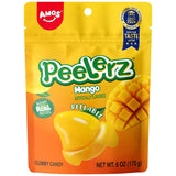 AMOS Peelerz Mango Peelable Gummy Candy, 6oz (170g) – Peelable Gummy Made with Real Fruit Juice, Resealable Bag, Fun Peeling Candy Snack for Kids and Adults