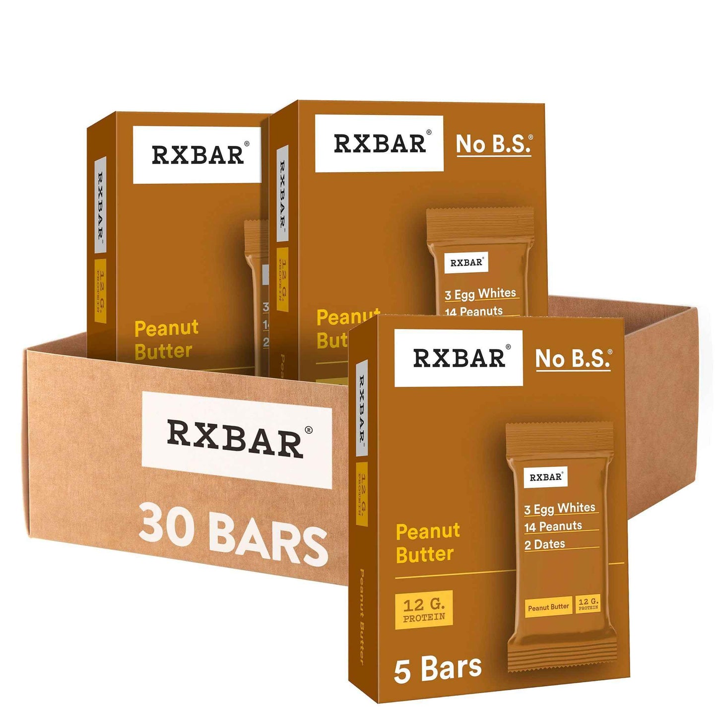 RXBAR Protein Bars, 12g Protein, Gluten Free Snacks, Snack Bars, Peanut Butter