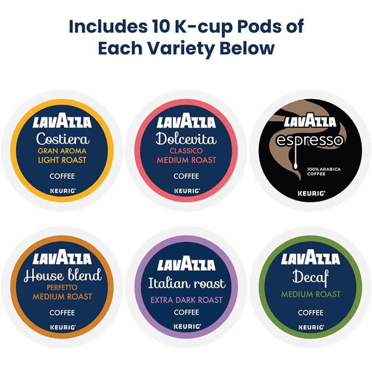 Lavazza Coffee Variety Pack, Keurig Single-Serve K-Cup Pods, 60 Count