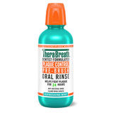 TheraBreath Plaque Control Mouthwash, Cool Mint, Pre-Brush Rinse, 16 Fl Oz Oral Antibacterial Gentle Pack Sensitive Vegan