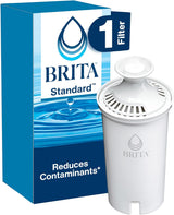 Brita Standard Water Filter, BPA-Free, Replaces 1,800 Plastic Water Bottles a Year, Lasts Two Months or 40 Gallons, Includes 1 Filter, Kitchen Essential