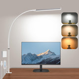 Led Desk Lamp for Home Office, Eye-Caring Desk Light with Clamp, Clip on Light for Reading, 3 Modes 10 Brightness, Flexible Goose-Neck, Memory Function, Study, Work, Draw, Black
