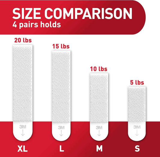 Command 20 lb XL Heavyweight Picture Hanging Strips, Damage-Free Hangers for Picture Frames, No Tools Required, Ideal for Home Room Wall Decor, White Adhesive
