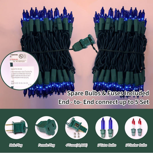 LAMPHOME_Super-Bright_Extendable_Blue_Christmas_Lights_Decoration_100Lights_19.6ft_UL_Certified_Mini_Bulb_String_Lights_Set_for_Outdoor_Christmas_Tree_Garden_Holiday_Party_Patio_Wedding_Garland_Decor