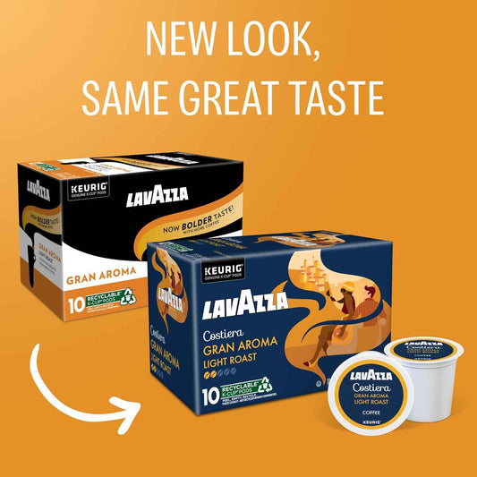 Lavazza Costiera Gran Aroma, Single-Serve Keurig K-Cup Pods, Light Roast Coffee