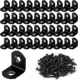 16 Pcs L Bracket Stainless Steel Corner Brace Sets, 90 Degree Right Angle Brackets with 64 Pcs Screws, L Bracket Firmware for Wooden Shelves, Chairs, Tables, Dressers, Furniture (Silver)