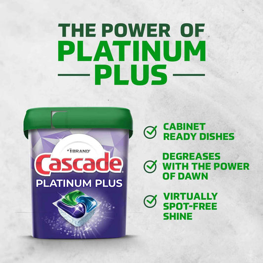 Cascade Platinum Plus Dishwasher Pod, Dish Detergent ActionPacs, Dishwasher Detergent