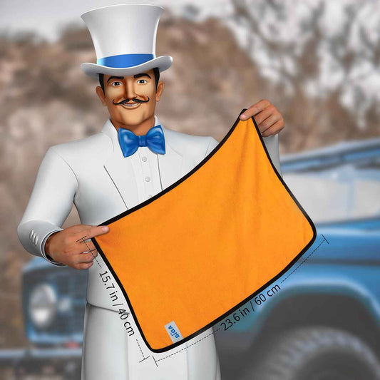 MR.SIGA Professional Premium Microfiber Towels for Cars, Dual-Sided Car Washing and Detailing Towels, Gold, 15.7 x 23.6 inch