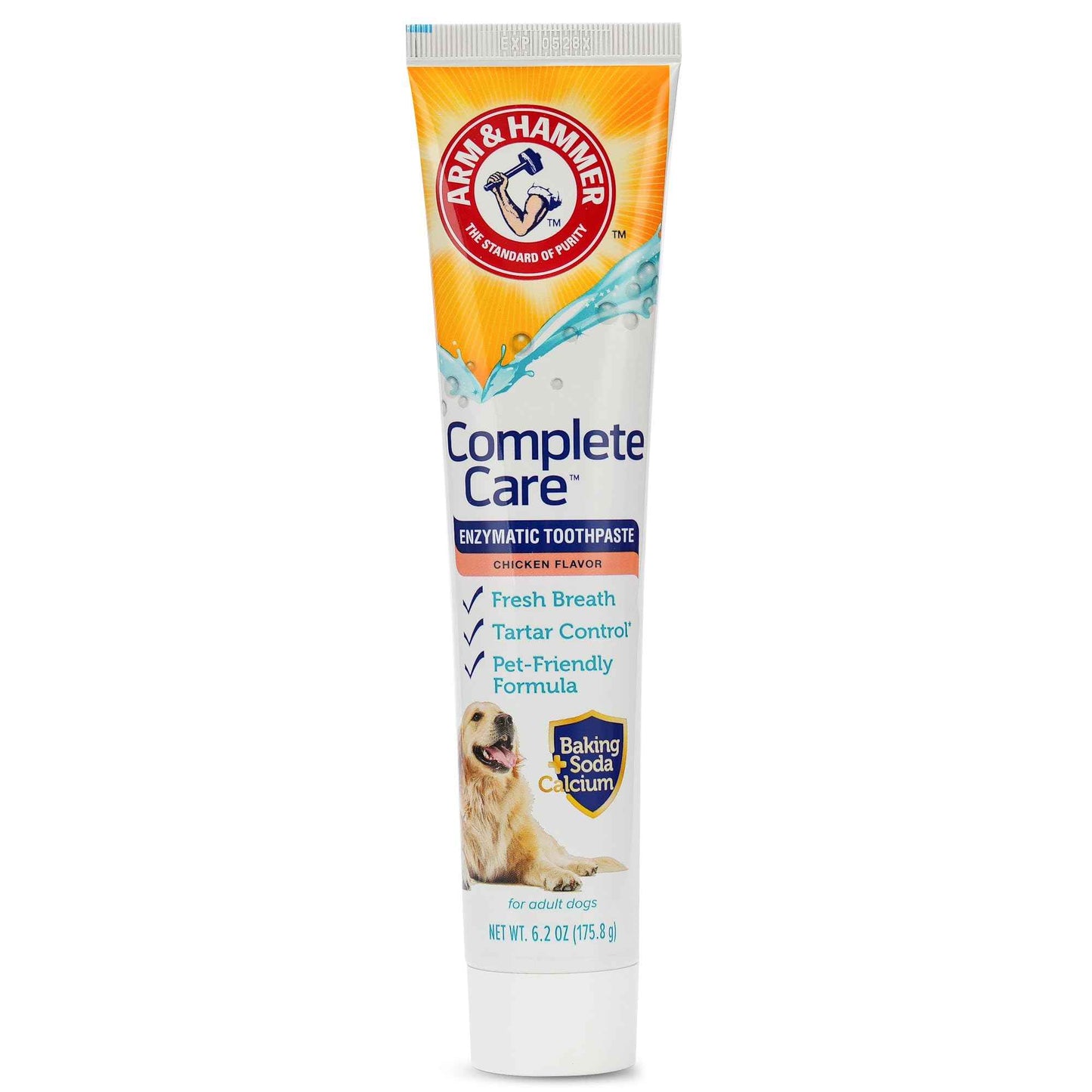 Arm & Hammer Complete Care Enzymatic Dog Toothpaste with Baking Soda and Calcium, Fluoride-Free Chicken Flavor for Plaque, Tartar, and Fresh Breath,