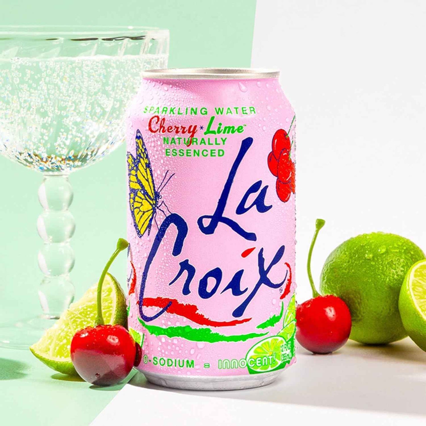 La Croix Water Sparkling Cherry Lime, 12 Fl Oz, 12 Pack