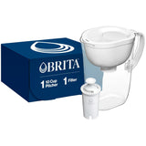 Brita Large Water Filter Pitcher for Tap and Drinking Water with SmartLight Change Indicator, Includes 1 Standard Filter, BPA-Free, Lasts 2 Months, 10-Cup Capacity, Stretch Limo Black