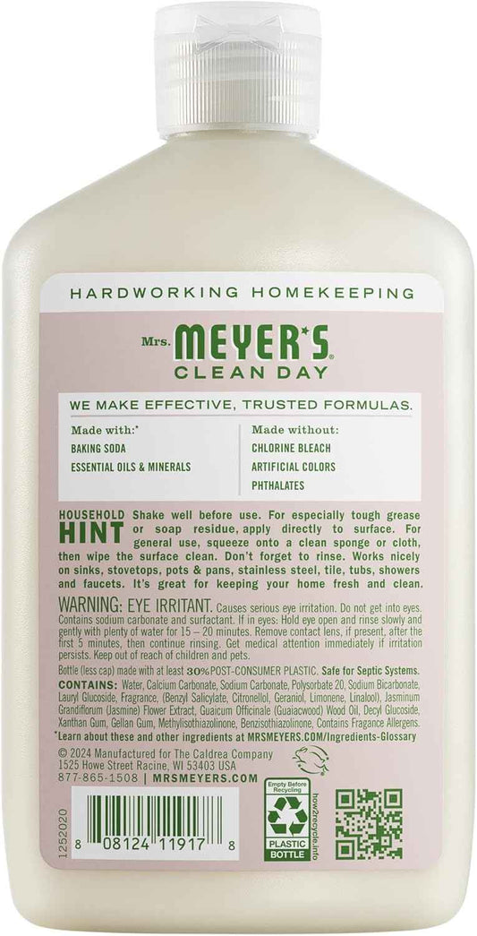 MRS. MEYER'S CLEAN DAY Baking Soda Cream Cleaner, Cuts Grease, Scratch-Free Polish, Apple Blossom, 16 Fl Oz