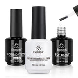 Beetle No Wipe Gel Top Coat and Base Coat Set - Shine Finish and Long Lasting Soak Off LED Nail Lamp Gel Base Top Coat Finish Nail Art Design Manicure Gifts for Women