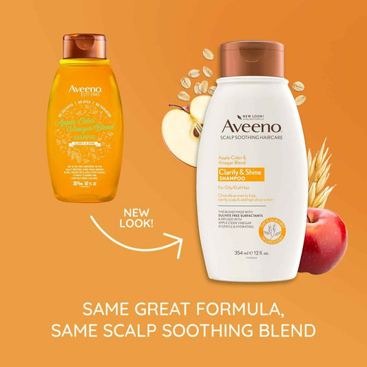 Aveeno Apple Cider Vinegar Clarifying Shampoo, Shine Enhancing, 12 fl oz