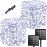 2Pack Solar String Lights Outdoor, 80FT 200LED Solar Fairy Lights, Waterproof Copper Wire & 8 Modes, Solar Twinkle Light for Garden, Tree, Wedding, Christmas Decorations, Patio, Fence (Warm White)