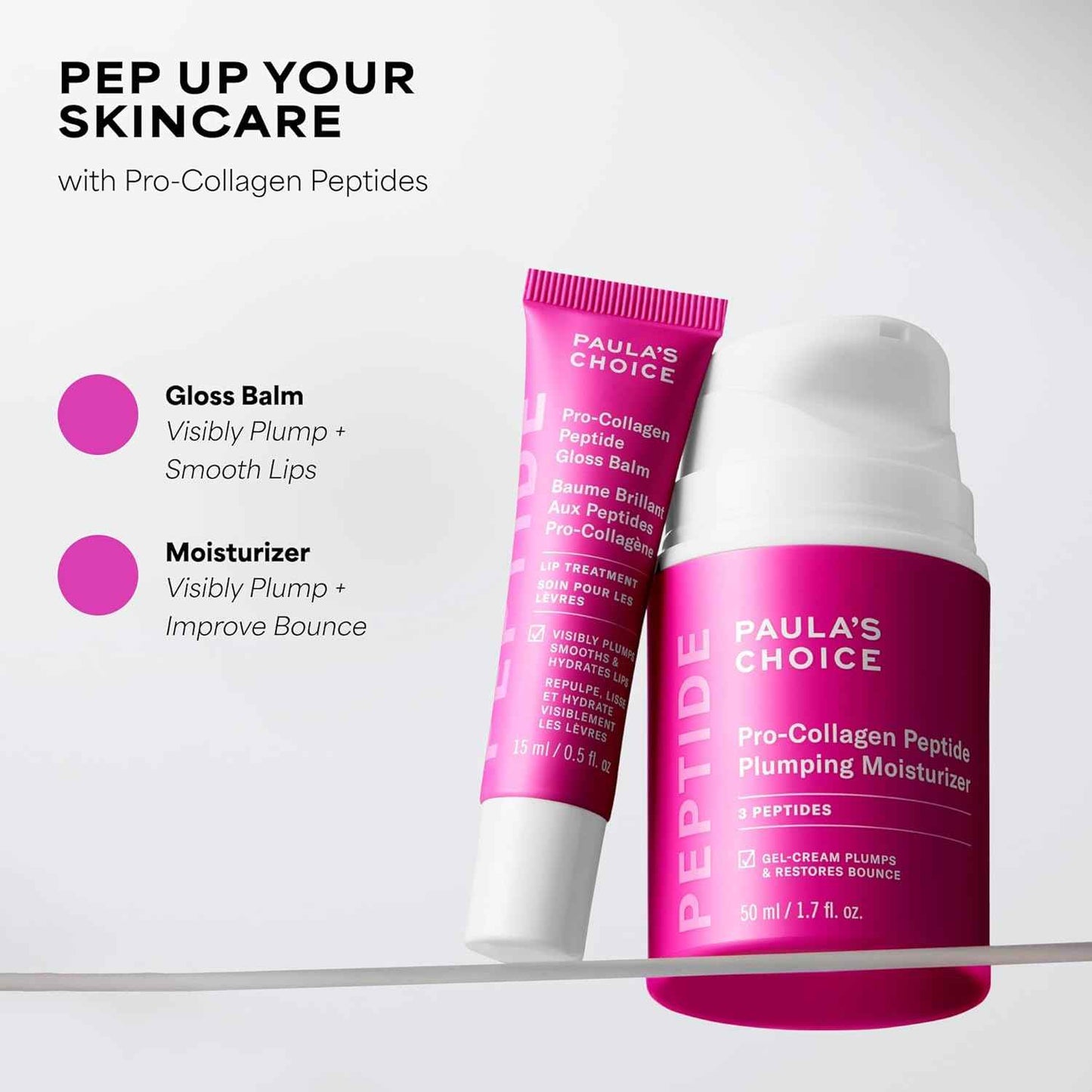 Paula's Choice Pro-Collagen Peptide Plumping Face Moisturizer, Daily Gel Face Cream for Deep Lightweight Hydration, Wrinkles & Loss of Firmness, Fragrance-Free, 1.7 Fl Oz