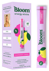 Bloom Nutrition Energy Drink Powder Packets, Sugar Free Energy Drink Mix with L-Theanine, B Vitamins & Natural Caffeine, On the Go Powder Sticks for Natural Energy, 10 Calories (10 Pouches (Pack of 1), Strawberry Watermelon)