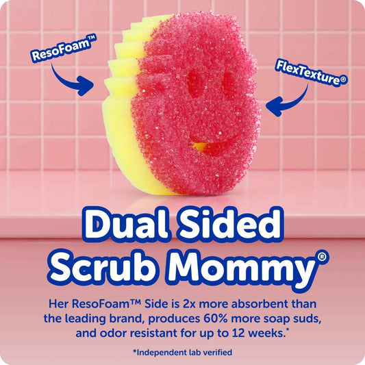 Scrub Daddy Original (4) + Scrub Mommy Kitchen Sponges (4) - Scratch-Free Dish Scrubber - Multipurpose Kitchen Cleaning Sponges - BPA Free Polymer Foam - Stain & Odor Resistant