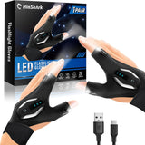 Valentines Day Gifts for Him, LED Flashlight Gloves, Mens Valentines Gifts for Men Dad Husband Boyfriend, Anniversary Birthday Gifts for Camping Essentials Cool Gadgets Tools for Fishing Repairing