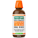 TheraBreath Whitening + Oil Blend Oral Rinse, Alcohol-Free & Peroxide-Free Mouthwash Helps Whiten Teeth & Freshen Breath, Smooth Mint, 16 Fl Oz