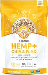 Manitoba Harvest Organic Hemp and Chia and Flax, 7 oz, 8g Plant Based Protein, 5g of Fiber per Serving, Vegan, Keto, Paleo, Omega 3 & 6, Superseed Blend for Smoothies, Baking