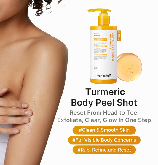 medicube_Body_Peel_Shot_with_Turmeric_|_Gentle_Body_Exfoliating_Serum_with_BHA,_LHA_&_PHA_for_Dead_Skin_Cells,_Uneven_Looking_Skin_&_Excess_Sebum_|_9.46_fl.oz