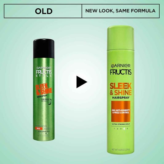 Garnier Fructis Style Sleek and Shine Anti-Humidity Hairspray, Ultra Strong Hold, Frizz Protection 8.25 Oz