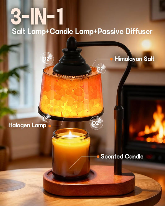 3-in-1_Candle_Warmer_Lamp_with_Timer_Dimmable,_Himalayan_Salt_Lamp_&_Passive_Diffuser,_Gifts_for_Women,_House_Warming_Gifts_New_Home_Decor,_Wax_Melt_Warmer_for_Jar_Candles_(2_Bulbs)