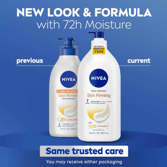 NIVEA Sheer Hydration Q10 Lotion – Dermatologist-Tested Firming Body Care for Sensitive Family Bathrooms