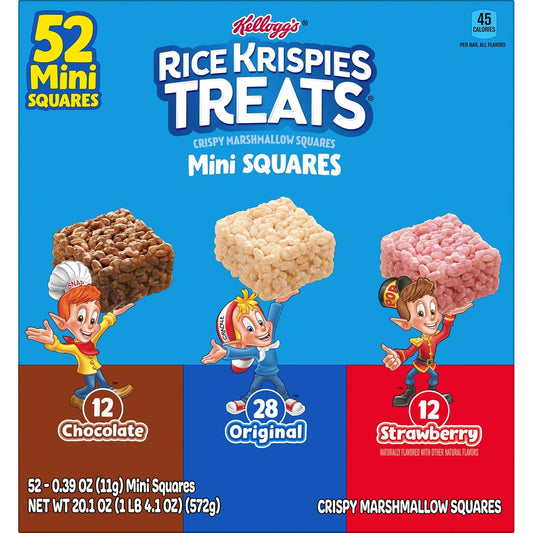 Rice_Krispies_Treats_Mini_Crispy_Marshmallow_Squares,_Kids_Snacks,_Lunch_Variety_Pack,_20.1oz_Box_(52_Bars)_Sweet_Chocolate