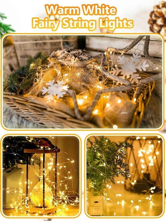 Luminara Glow 4-Pack 100 LED Fairy Lights, Minimalist Warm White String Lights for Clean Scandinavian Bedroom & Clutter-Free Living Space