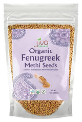 Jiva Organic Fenugreek Seeds 7 Ounce – Non-GMO, Gluten Free, All Natural Fenugreek Spice – Organic Fenugreek Seeds for Hair Growth, Cooking & Sprouting - Methi Seeds for Methi Dana Water - Raw & Natural, Product of India