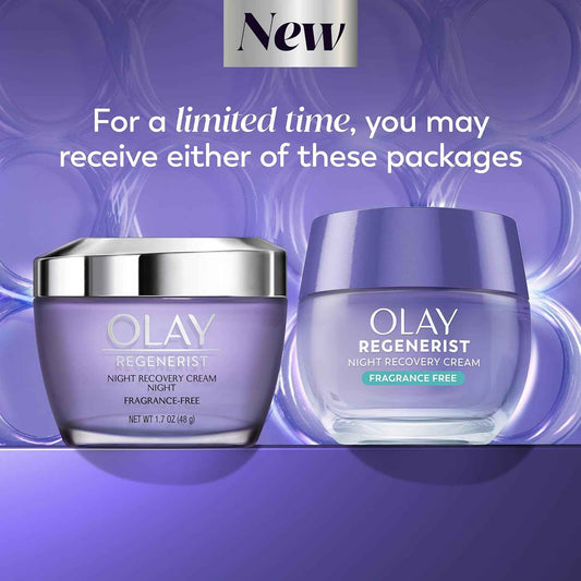 Olay Night Cream for Face, Anti-Aging Face Moisturizer for Women - Fragrance-Free Skin Care, Anti-Wrinkle, Exfoliate, Smooths Texture - Triple Collagen Cream, Niacinamide, Pro-Vitamin B5, 1.7Oz