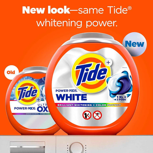Tide Power PODS White Laundry Detergent Pacs, Brilliant Whitening + Color Protect