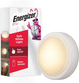 Energizer LED Puck Lights, Battery Operated, Push Light, Wireless Lights, 50 Lumens, Tap Light, Stick On Lights, White, Perfect for Under Cabinet, Closets, Pantry, and More,