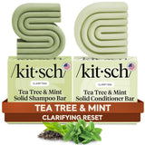 Kitsch Clarifying Tea Tree Shampoo and Conditioner Set – Shampoo & Conditioner Bar for Women and Men, Scalp & Oil Control Hair Care – Free of Paraben, Sulfate & Silicone – Made in USA - 2 pcs