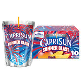 Capri Sun Summer Blast Passion Fruit Mango flavored Juice Drink Blend, from concentrate with other natural flavor, 10 ct Box, 6 fl oz Pouches
