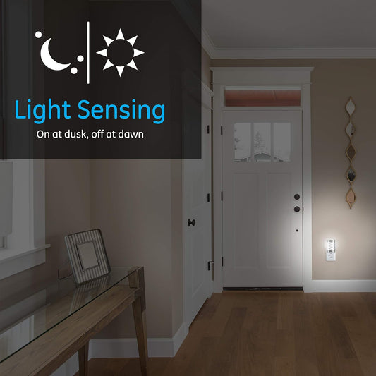 GE_CoverLite_LED_Night_Light,_Plug-in,_Dusk_to_Dawn_Sensor,_Home_Decor,_LED_Lights_for_Bedroom,_Bathroom,_Kitchen,_Hallway,_2_Pack,_46815,_Brushed_Nickel_|_Moroccan