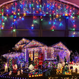Led Christmas Lights Outdoor Christmas Decorations Hanging Light 400LED 8 Modes 75 Drops, Waterproof Outdoor Indoor Fairy Christmas Lights for Party, Holiday, Wedding, Eaves Decorations (CoolWhite)