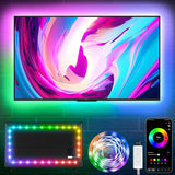 KSIPZE RGB LED Strip Lights for TV (9.6FT–16.5FT), Music Sync Bluetooth APP & Remote Control, USB Powered TV Backlight for 32"–75" TVs, Bedroom & Gaming Decor