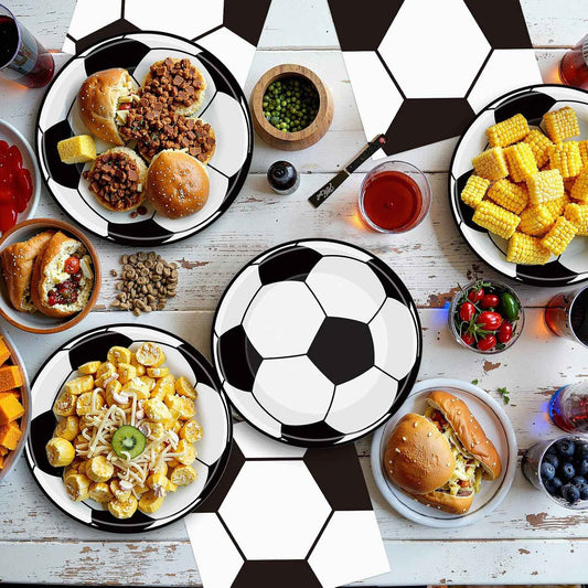 40Pcs Soccer Plates and Napkins Party Supplies - Soccer Birthday Party Decorations Tableware Set, Disposable Paper Dinner Plates Napkins for Sport Themed Soccers Parties Table Decor Favors, Serves 20