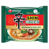 Nongshim Ramen Noodles, Gourmet Instant Ramen, Premium Microwavable Noodle Soup, Vegan Shin Green, 4.4 Ounce (Pack of 4)
